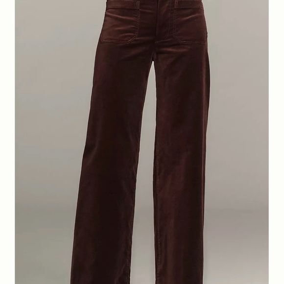Anthropologie Colette Maeve Rich Brown/Fudge Brownie, Velvet Pants, NWT, 29T - Picture 2 of 6